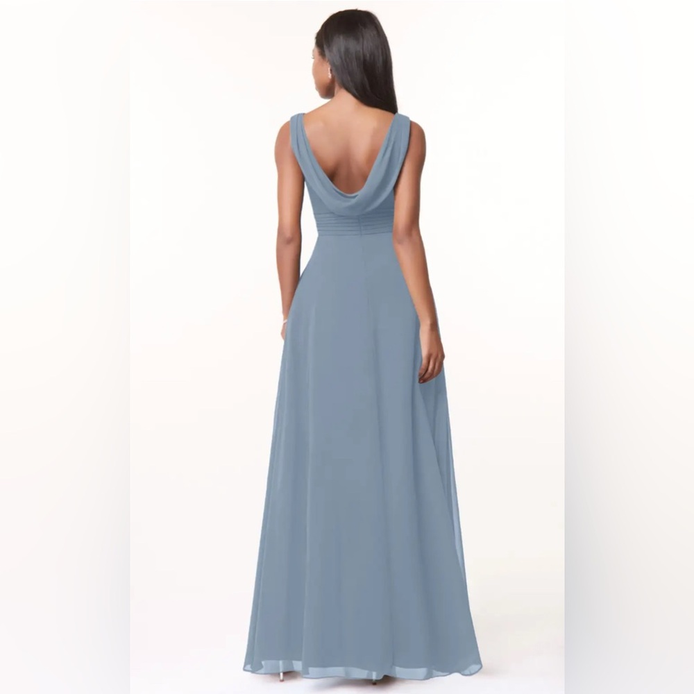 Azazie Dusty Blue Chiffon with Pockets!
